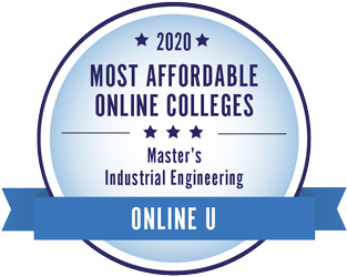 2020 Most Affordable Online Colleges 2020 Most Affordable Online Colleges, Master's in Industrial Engineering, Online U Badge