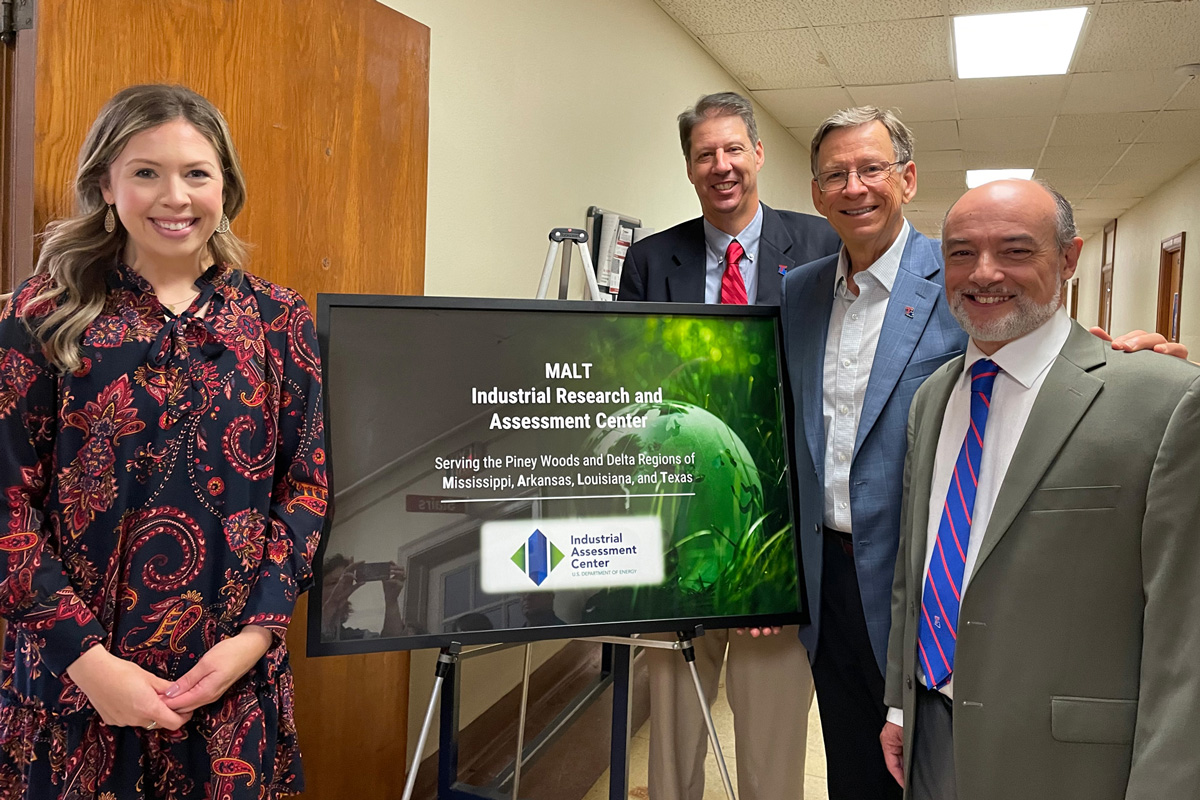 Emma Herrock, District Director for Congresswoman, Julia Letlow, Dean Hegab, President Guice and MALT Director, Dr. Henry Cardenas