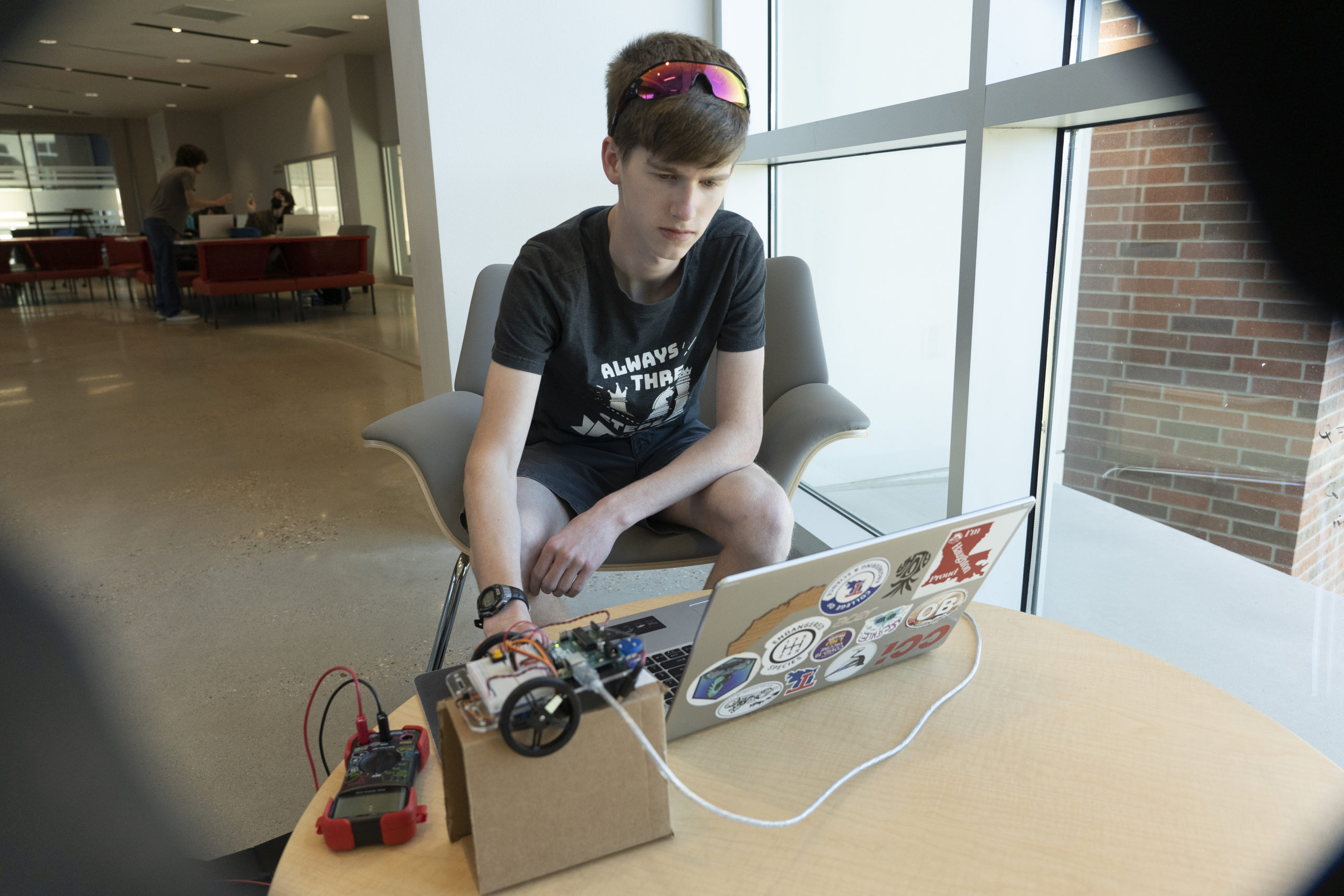 Student working on a Living with the Lab project