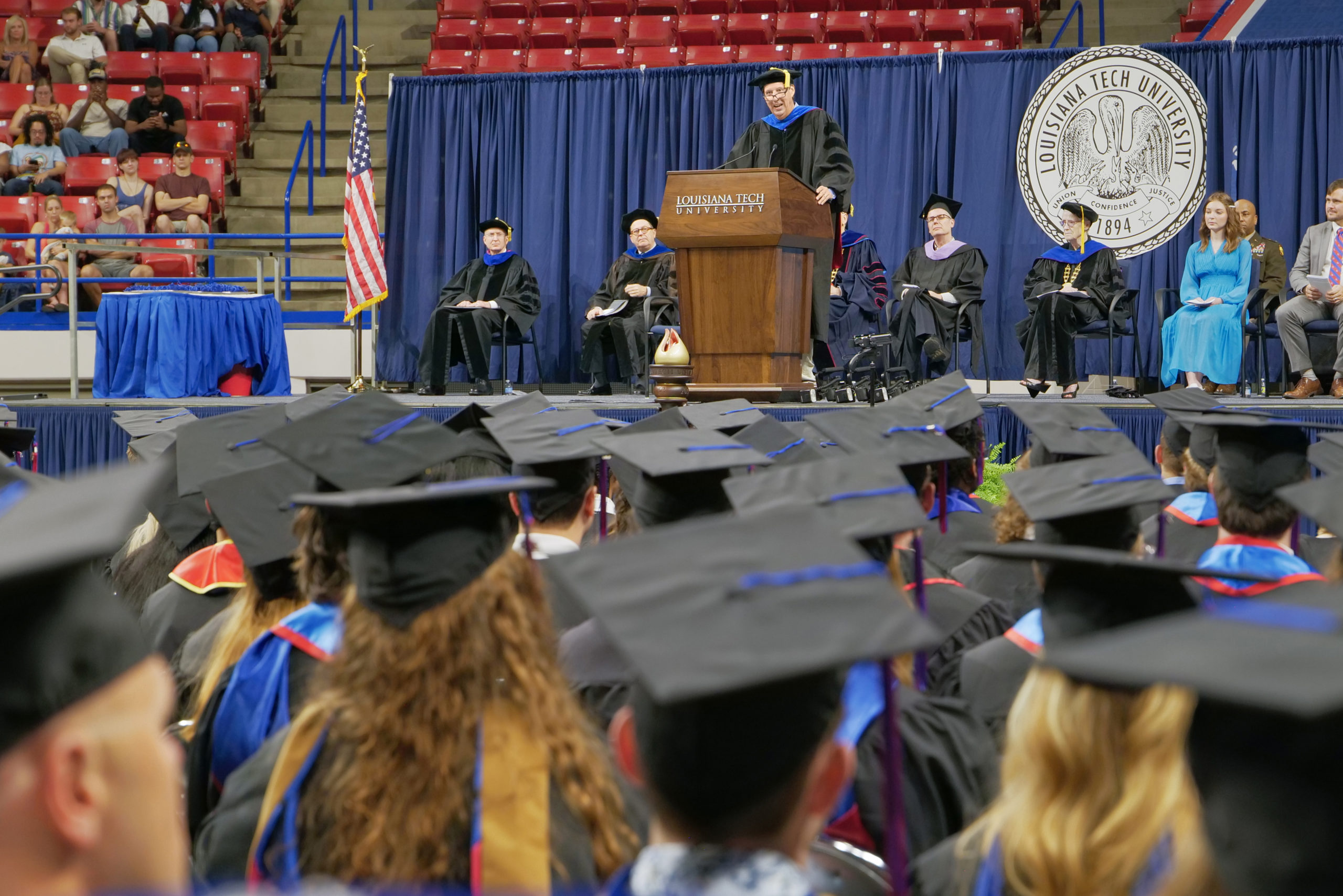 COES Dean Emeritus Dr. Hisham Hegab giving the 2023 summer commencement address